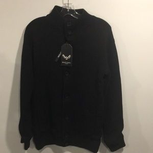 BRAVE SOUL Men’s Jet Black Sweater Jacket Size S